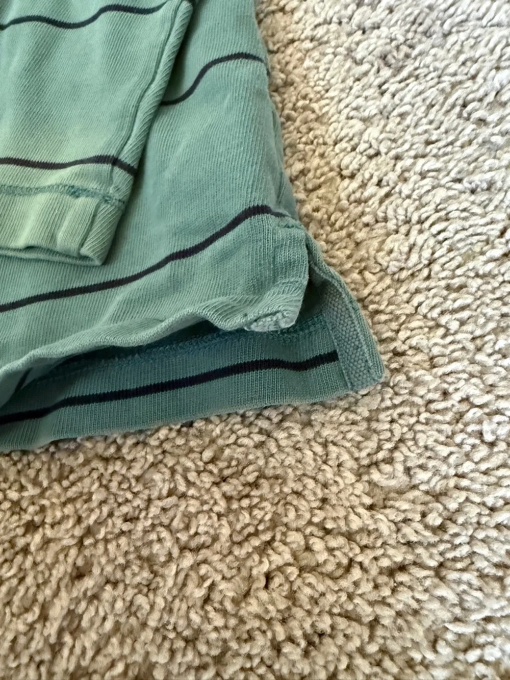 J. Crew Green Striped Quarter-Zip pullover Sweater